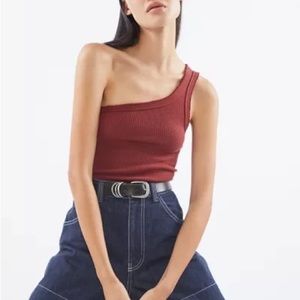 UO Ribbed One Shoulder Tank Top
